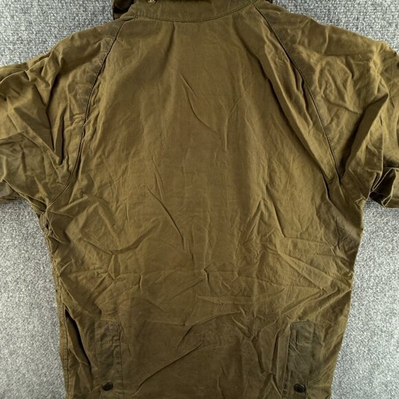 Barbour Bedale A100 Green Size 36 Waxed Jacket Men Outdoors Snap Zip Hunting - Picture 13 of 16